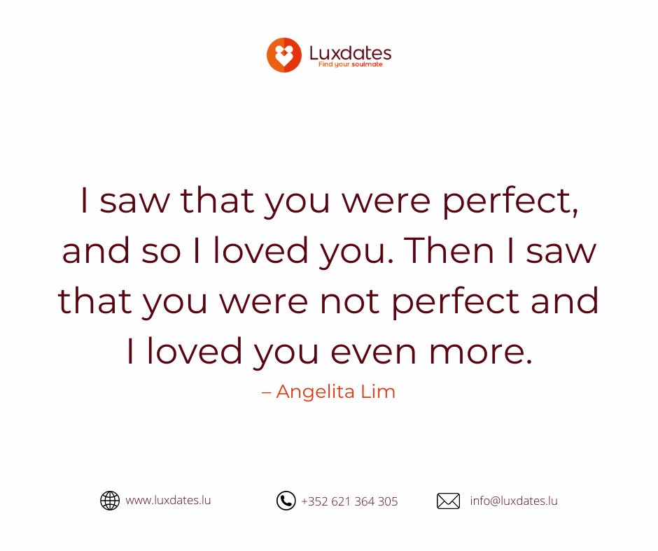 Luxdates's tweet photo. True love means loving the imperfections too.
Let Luxdates help you find a partner for a long-lasting relationship.
Contact me athello@luxdates.lu. Visit my website, https://t.co/4yBMqJ0s0s
#Luxdates #Luxembourg #dating #dating2022 #matchmaking #matchmaker https://t.co/nKWckeItQi