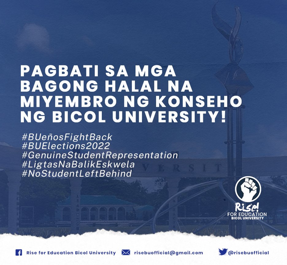 Rise For Education - Bicol University tweet media