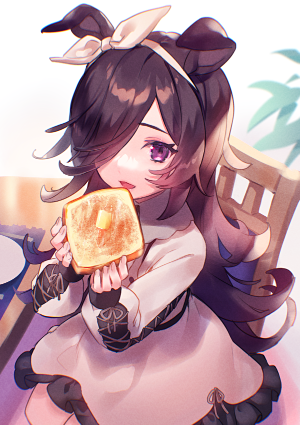 ウマ娘「☀️朝のライスシャワー🍞
#ウマ娘 」|さく之輔のイラスト