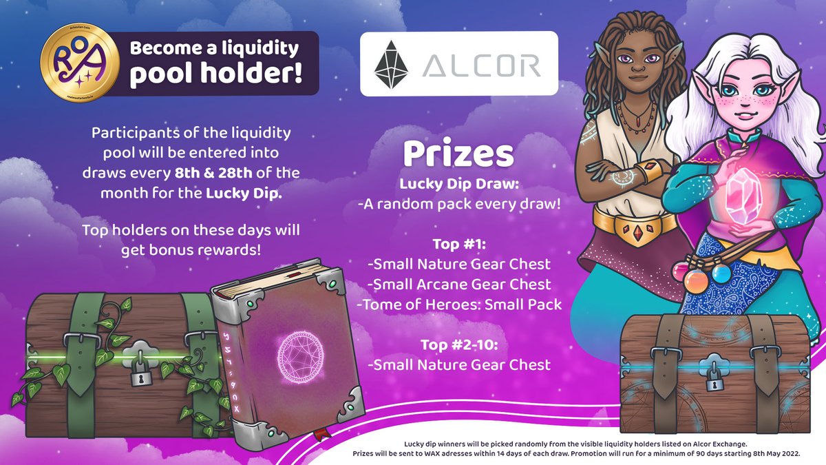 Liquidity pools for ARK coin are now open over on Alcor along with our incentive program. Simply head over to wax.alcor.exchange/swap?output=AR… to take part. Over $200 worth of #NFTGiveaways  given out each month!

#WAX #PlayToEarn
