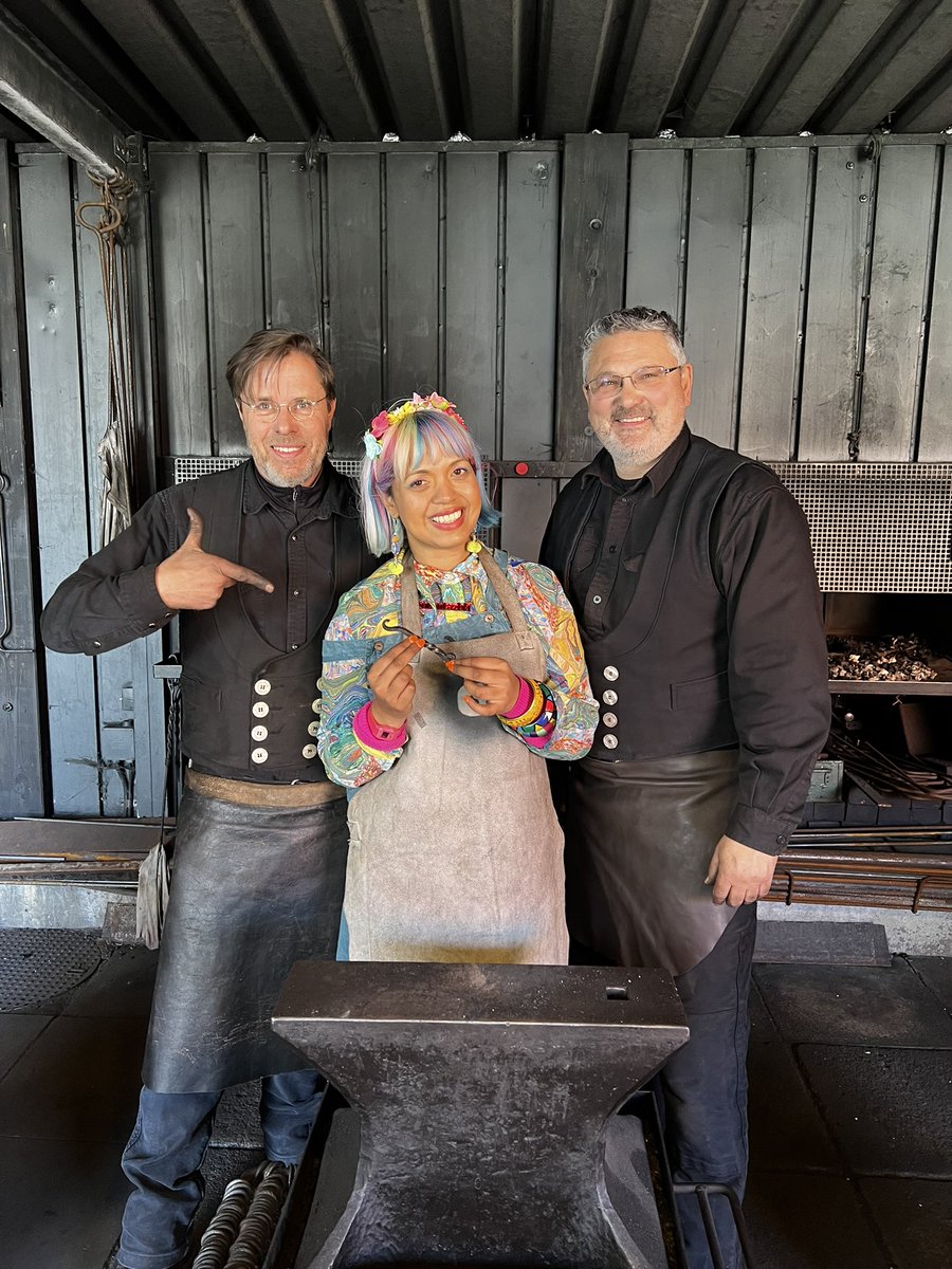 momtazbh's tweet photo. Something awesome happened this week I tried a craft I’ve been wanting to learn for years but never had a chance - blacksmithing! It was very hard but very satisfying what do you think of my bottle opener? Made in Hamburg 🇩🇪 at @GutKarlshoehe #Reboot22 (😍 best-dressed tutors!) https://t.co/dQIEZgedZI