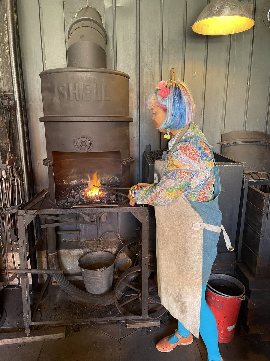 momtazbh's tweet photo. Something awesome happened this week I tried a craft I’ve been wanting to learn for years but never had a chance - blacksmithing! It was very hard but very satisfying what do you think of my bottle opener? Made in Hamburg 🇩🇪 at @GutKarlshoehe #Reboot22 (😍 best-dressed tutors!) https://t.co/dQIEZgedZI