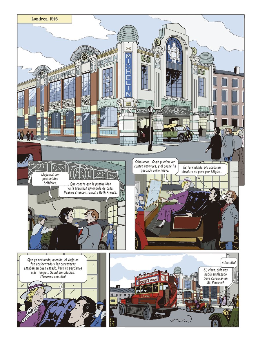 Pagina 1 del comic "Niebla sobre Londres, actualmente en campaña de crowdfunding lanzada por Netcom 2 editorial. Guión de Pablo Herranz y mis dibujos. Entintado y color Estrella Povo
