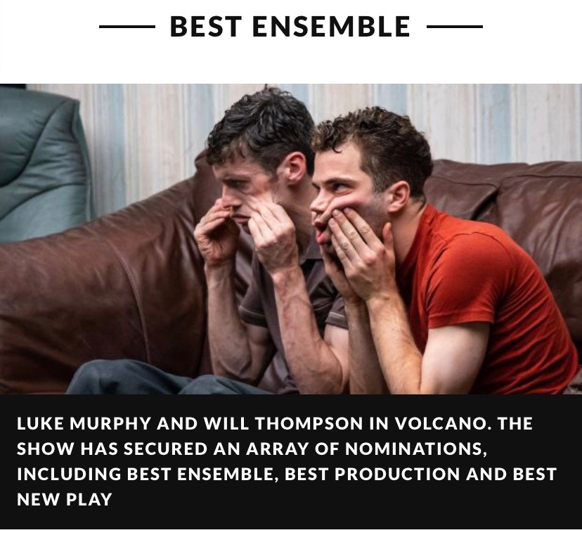 GalwayIntArts's tweet photo. Congratulations to all the nominees of this year’s @IrishTimes Irish Theatre Awards @LandmarkIreland #DonhnallGleeson @TehoTeardo @Seancarpio  #EndaWalsh #Medicine #RuthMcCabe #Bedsit @lukemurphyattic #Volcano @sj_theatrearts #HappyDays https://t.co/hm4T3pVMp7