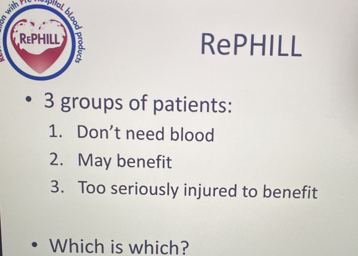 Lauraoc25's tweet photo. Who needs to be resuscitated with blood products? Should the inhospital care in ED differ from the prehospital care?
#IEMTA2022 #CriticalCare #RePhill #CriticalCareParamedic @WicklowRR @David_Menzies @AmbulanceNAS @NASCriticalCare https://t.co/VttLB2Hj4L