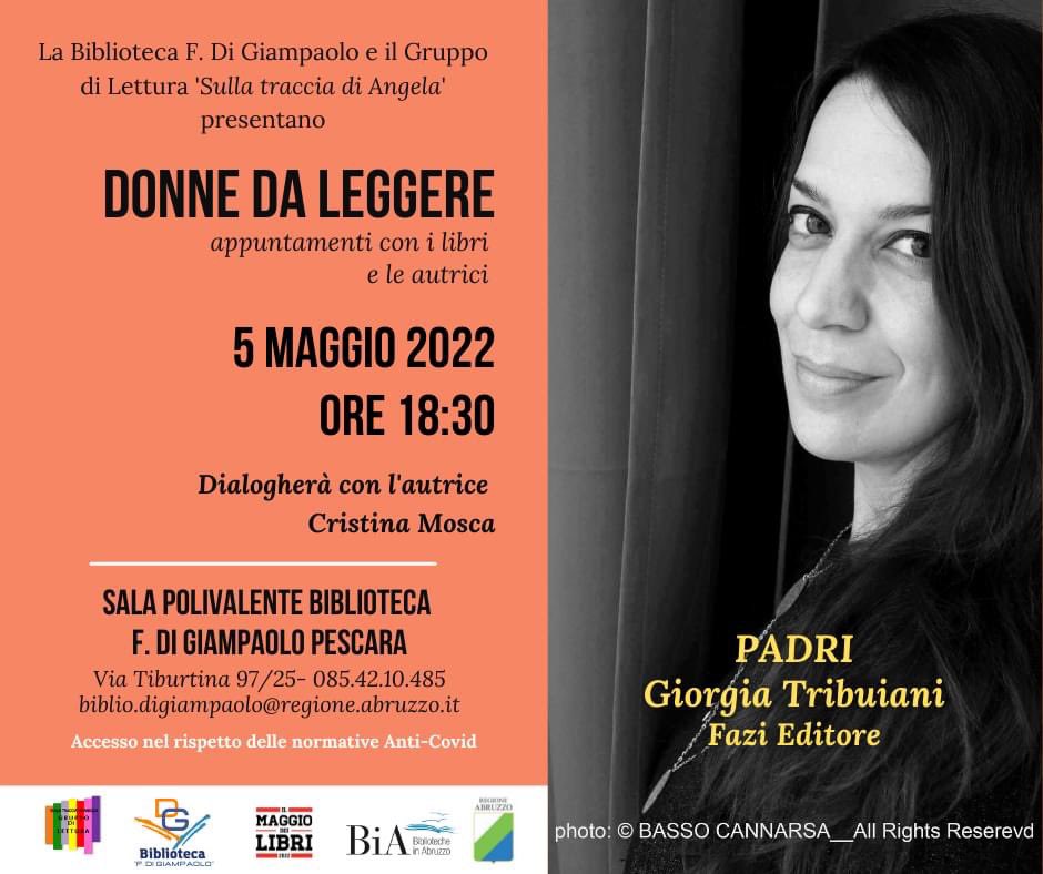 sono pronta per parlare con <a href="/G_Tribuiani/">Giorgia Tribuiani</a> del suo nuovo libro “Padri” ( <a href="/FaziEditore/">Fazi Editore</a> 2022) per la prima volta a #pescara #libri2022 #uscite2022 .

vi aspettiamo nella biblioteca di giampaolo il 5 maggio alle 18,30

qui la #recensione : amantideilibri.it/padri-giorgia-…