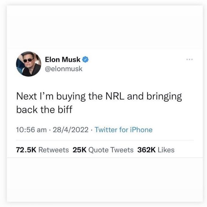 nrlfact's tweet image. #ElonBuyNRL