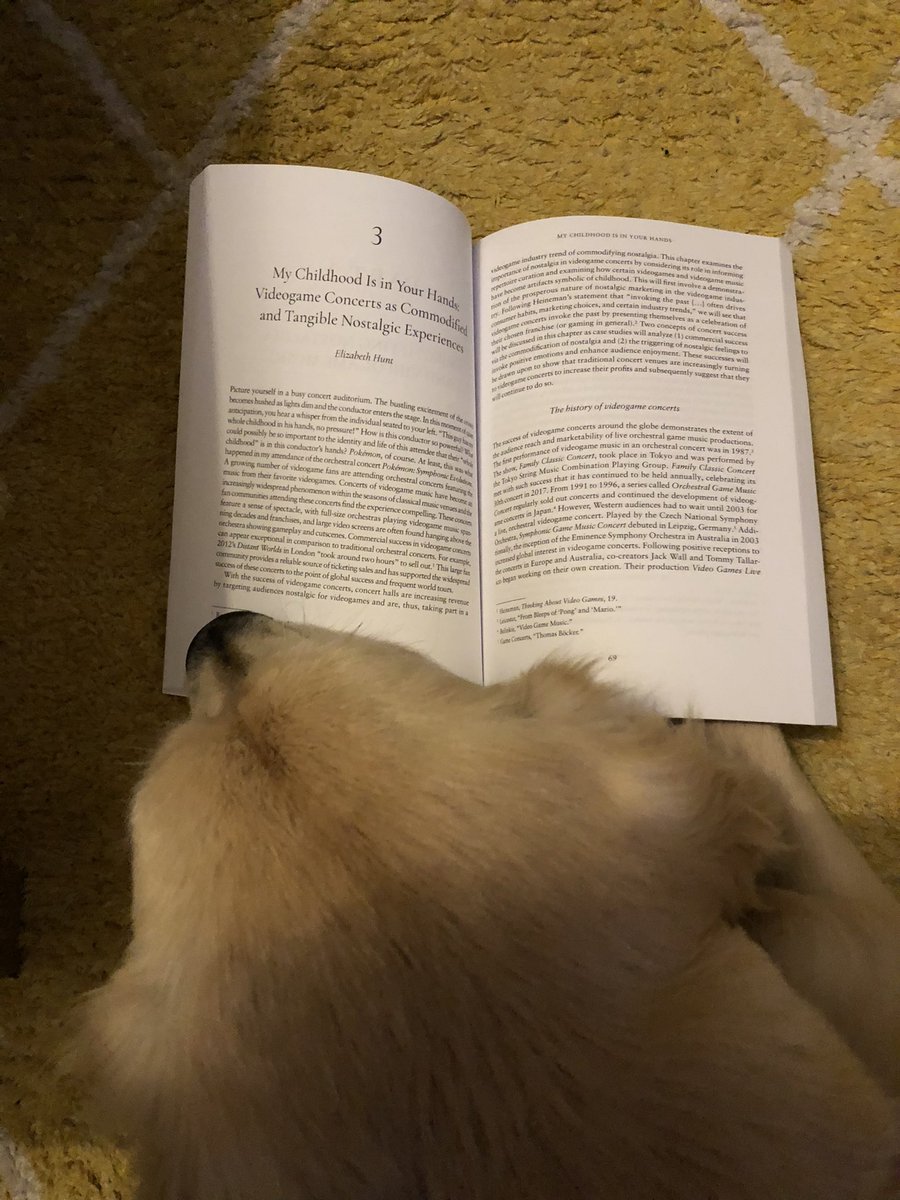 BethHunt94's tweet photo. Finally got my hands on my first ever publication 😁🍾 Someone else has insisted on reading it first though 🐾 #ludomusicology #dogsofacademia https://t.co/G6IzIOoA3S