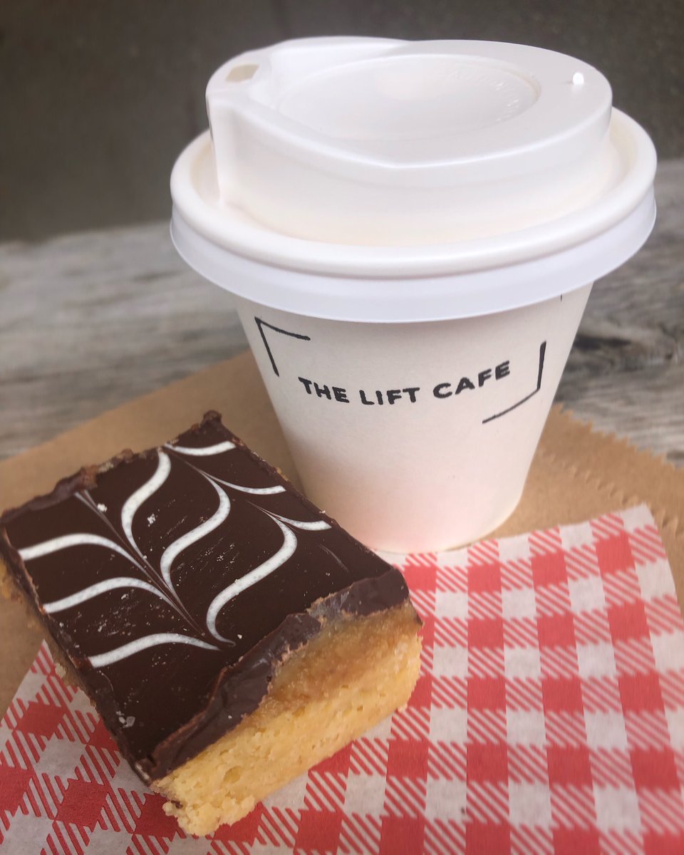 SAY WHAT?! These little morsels are brown butter, rosemary salted caramel  millionaire shortbread! They are very unique and very special. Open every day over the bank holiday weekend, come try one. #theliftcafe #theleaslift #folkestone #folkestonefood #millionaireshortbread