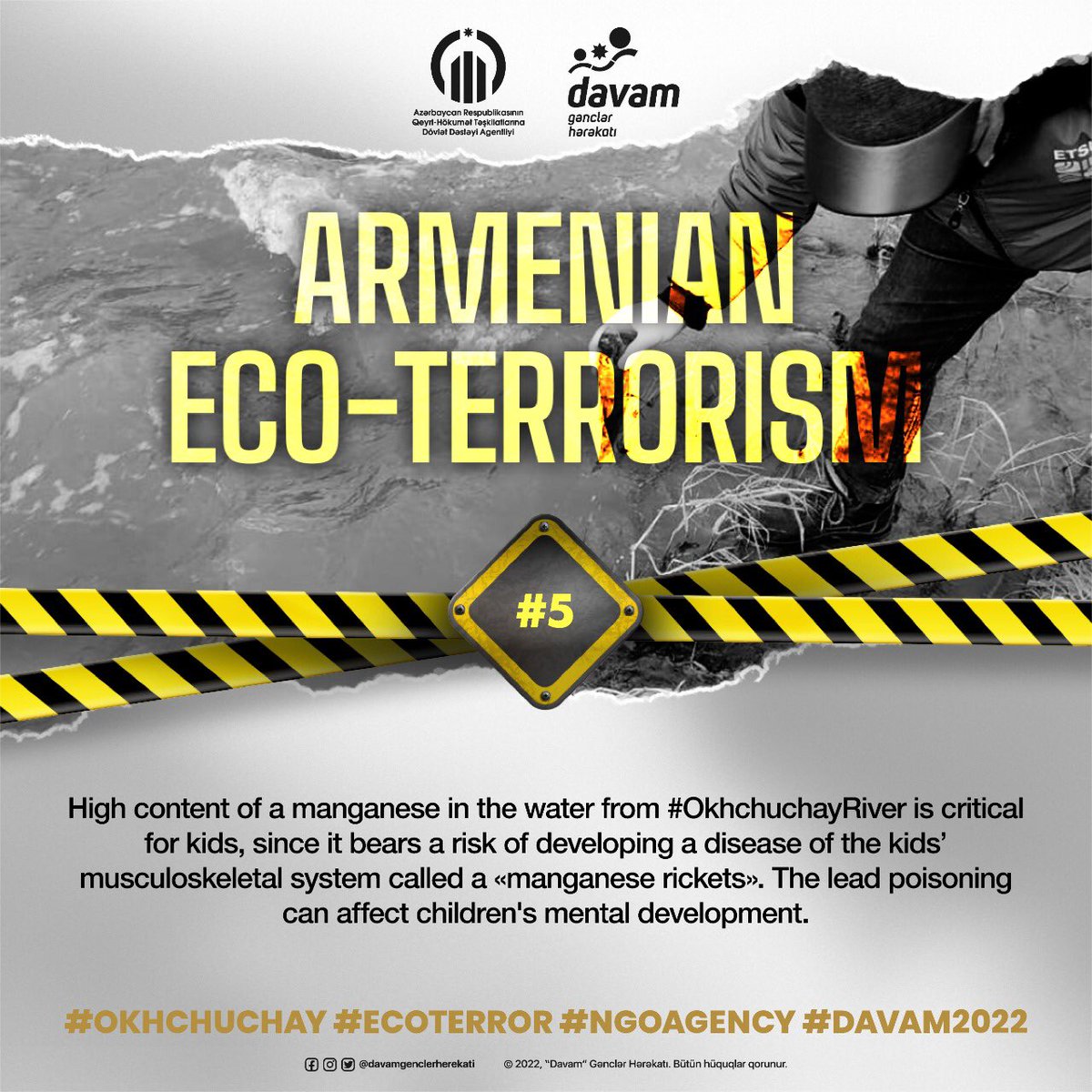 Transit river flowing from Armenia. Information on the pollution of the Okhchuchay by Armenia. #Okhchuchay #Ecoterror