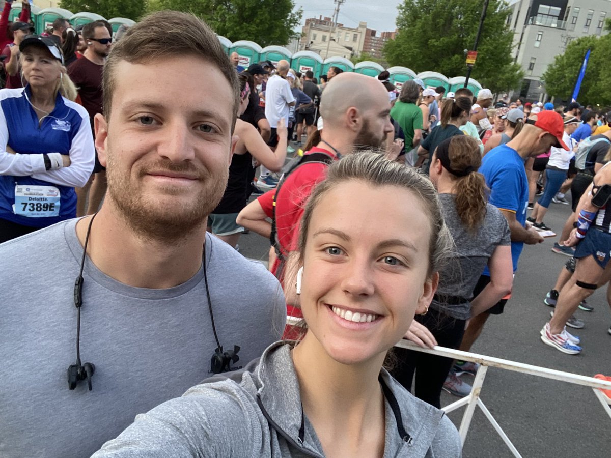 ameinersWLKY's tweet photo. And it’s Race day!! @bigscoot65 and I have been training for 13 weeks and are ready to go! Good luck to all the runners! @WLKY #KDFMini&Marathon #MiniRunners 🏃🏼♀️🏃🏽♂️🏅 https://t.co/Q0jsDwRRjO