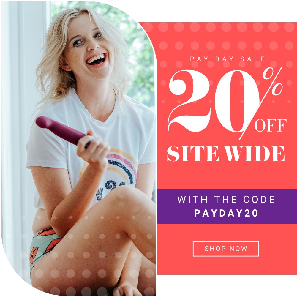 Long weekends deserve to be celebrated , especially payday weekends! So here’s a special treat, just for you, for this weekend only✨

Get 20% off across the site* - that’s all toys, lingerie, bondage and more! Just use the code PAYDAY20 when you check out! 💸💸💸