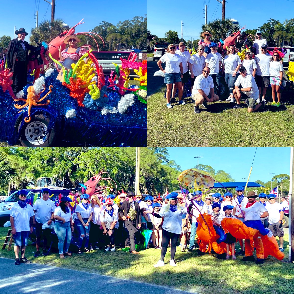 EdHubel's tweet photo. Our #BaptistNassau team members had a ‘shrimp-tastic’ time at the 57th Annual Shrimp Festival parade! Theme was “Cowboy Shrimp”. One of the largest community events, as presenting sponsor, our team looks forward to saying hello this weekend  #BaptistProud @BaptistHealthJx https://t.co/3DCn09oVa2