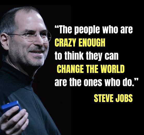 SaadTechguy's tweet photo. “The people who are crazy enough to think they can change the world are the ones who do.” — Steve Jobs

#stevejobs #apple #thinkbig #Motivational #change #hardworkpaysoff https://t.co/eqimcxpnno