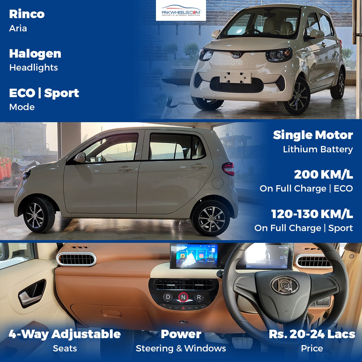 PakWheels's tweet photo. Today, we are here with the first look review of Pakistan’s cheapest Electric Vehicle  Rinco Aria.
Here's the price, booking &amp; showroom details: https://t.co/yG4Ko0mop7

#pwblog #CheapestEV #RincoAria #ElectricCar #RincoAriaPrice #RincoAriaPricebooking  #MiniEv https://t.co/dg6XHQQ7oX