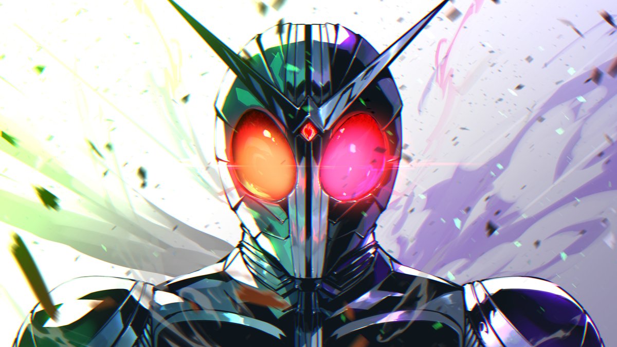 1boy male focus solo antennae red eyes tokusatsu looking at viewer  illustration images