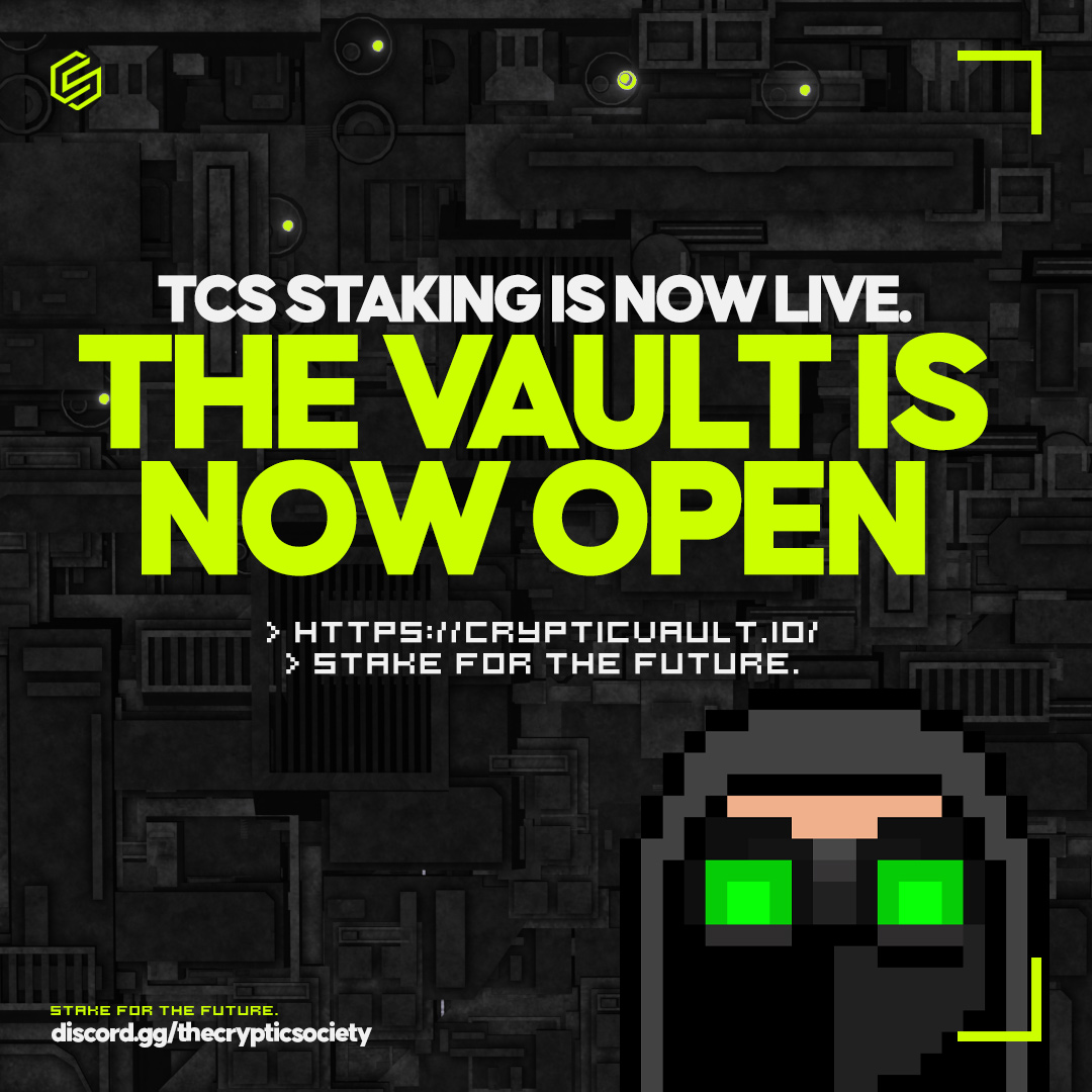 CrypticSociety_'s tweet photo. Staking is now live.
https://t.co/Za80lGtCbQ

Stake for the future. Airdrops coming your way soon.

#TCSVault https://t.co/tZgp7rHnC2