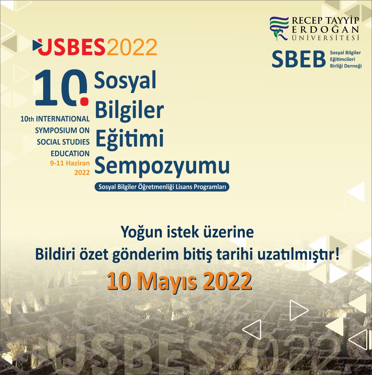 usbes2022's tweet photo. Yeni bir duyurumuz var! Bildiri gönderim tarihimiz uzadı 👍🏻
#USBES2022 #RİZE https://t.co/u84GZIFYfm