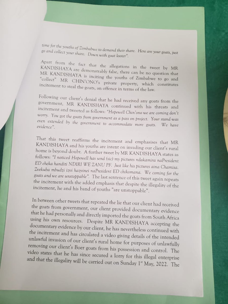 daddyhope's tweet photo. My lawyer Beatrice Mtetwa has served this letter to @PoliceZimbabwe’s Law and Order section, The Police Commissioner General at Police General Headquarters and Highlands police officer in charge.

As a law abiding citizen, I have had to report the threats as required by the law. https://t.co/kqIk2uxYen