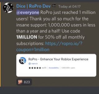 RoPro Roblox Extension on X: The RoPro Roblox extension hit 500k