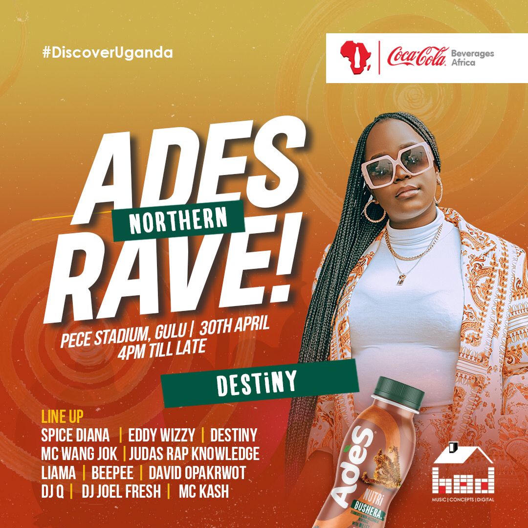 Get ready to dance all night long with tunes from, @destiney • @LIAMAPONDBEAT, and many more of Uganda’s finest artists. 

Pece Stadium gates open at 4pm.

#DiscoverUgandaWithAdes 

@centurybottling @hodjs
#RefreshUG #BUBU