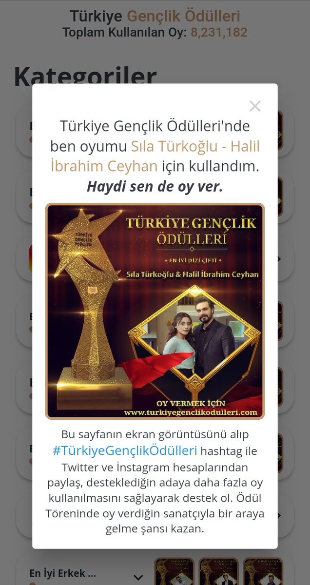 My last vote 🥳
#SılaTuerkoğlu ♾ #HalilİbrahimCeyhan