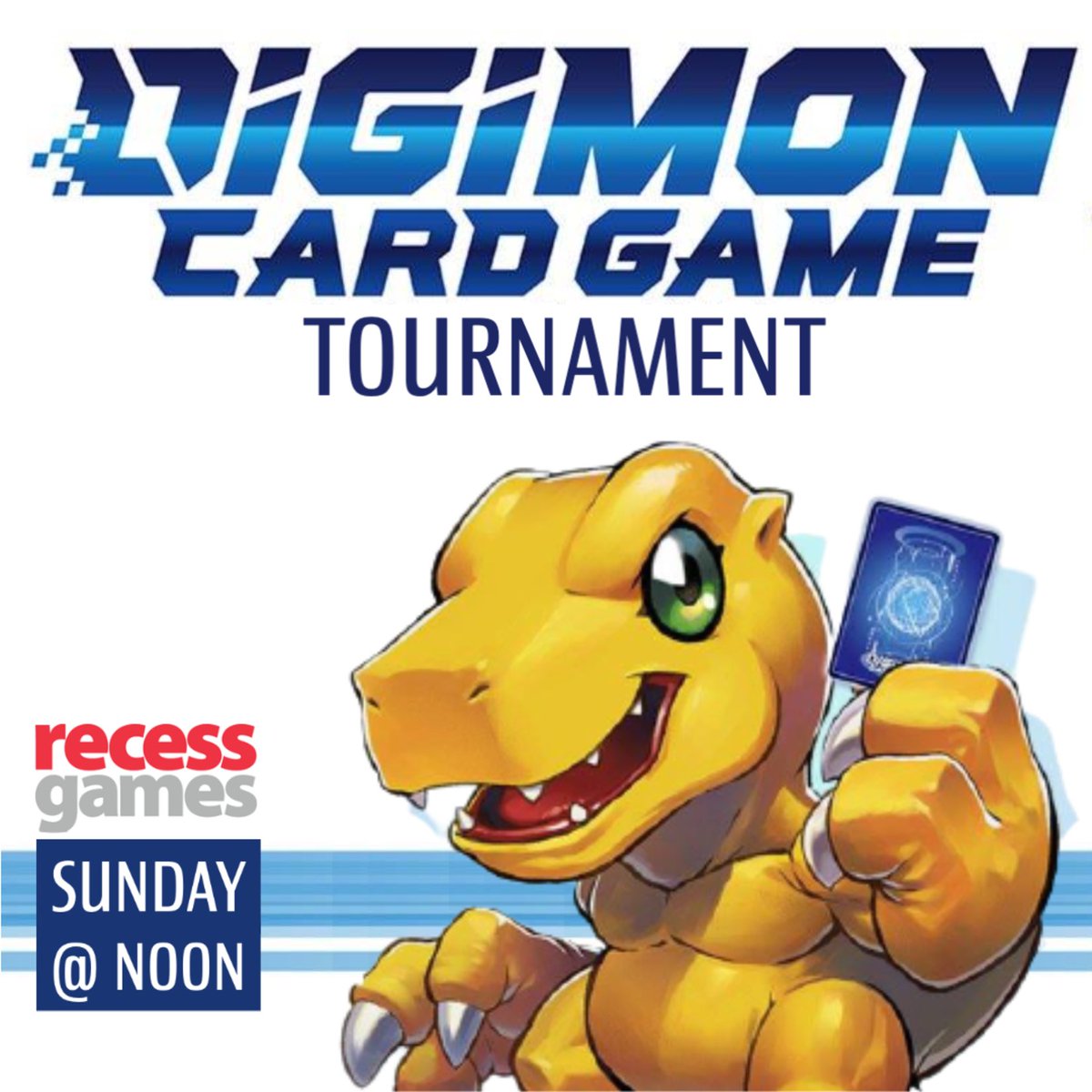RecessGamesOH's tweet photo. Calling all digidestined! Show you got what it takes to be the champion!
Every Sunday join us for Digimon TCG Tournaments.

COST: TBD with number of pack into play.
TIME: 12:00p
PRIZES: Promos for 1st, 2nd &amp; 3rd Place.

https://t.co/tnZW6nzQJw 

#digimon https://t.co/khg8cqlRvy