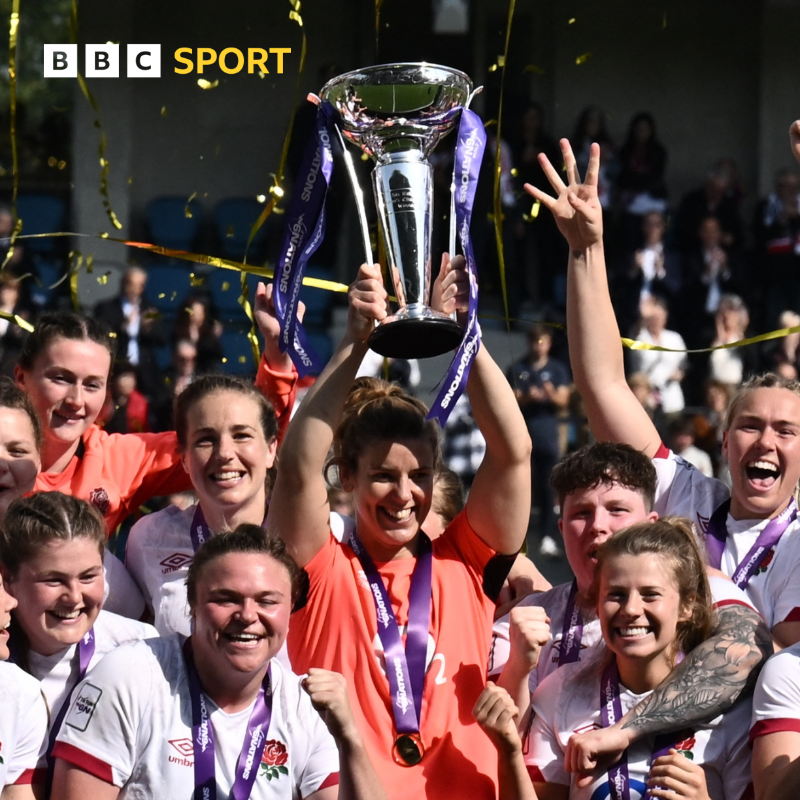 BBCSport's tweet photo. Champions! 🏆

England secured their fourth title and the Grand Slam as they earned victory over France on the final day of the Women's Six Nations.

Report ⤵️ | #BBCRugby