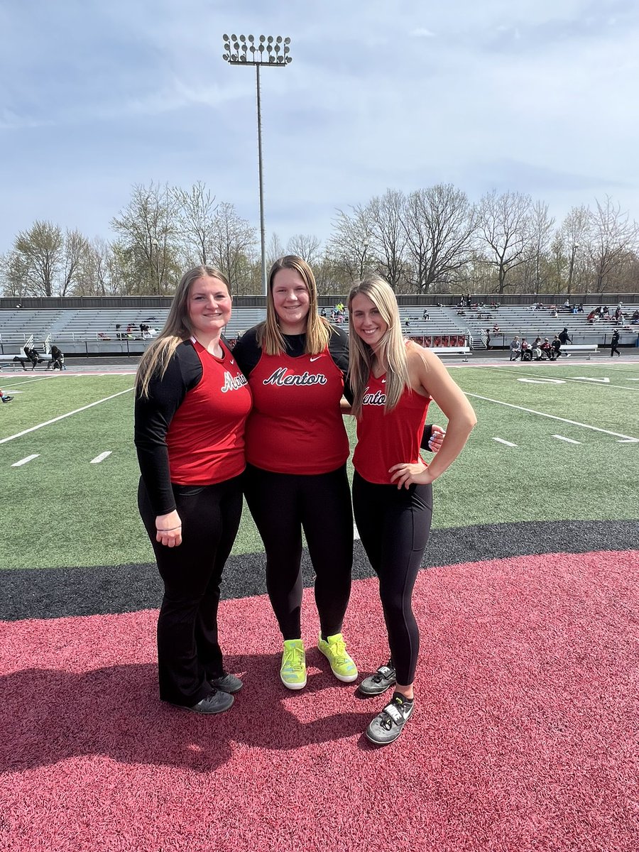Congratulations to Delaney Bischof, Grace  Smelcer &amp; Ella Rogers on winning the Mentor Cardinal Relays Shot Put. #TheProcess