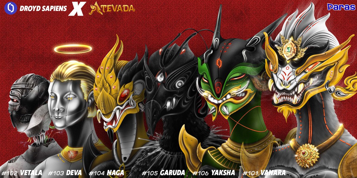 DROYD SAPIENS x @AtevadaNFT  

❗end of sales already ❗
ALL SOLD OUT!!!

Thank you for all supports and appreciating our arts.

#droydsapiens #NFT #NFTThaicommunity  #NFTcollections #paras #NEAR