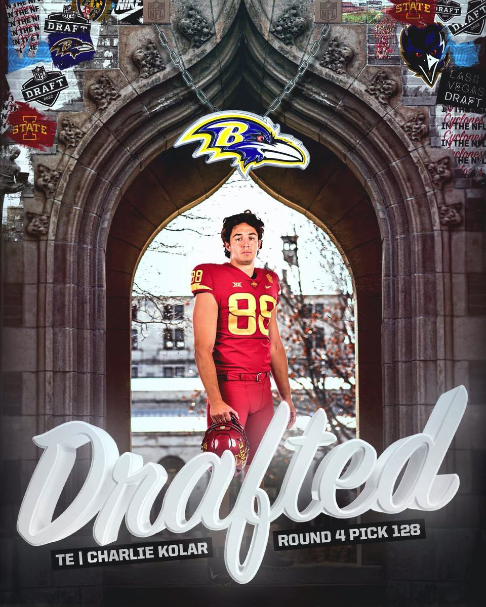 𝐎𝐅𝐅 𝐓𝐇𝐄 𝐁𝐎𝐀𝐑𝐃…

ISU ➡️ BALTIMORE

<a href="/charliekolar_/">Charlie Kolar</a> to the Ravens!

🌪🚨🌪