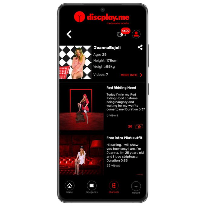 To na twitter :Check out my new channel on @DiscplayMe - new #ar app ❤️&zwj;🔥 I&rsquo;m waiting for you ANYTIME<a class="tags" target="_blank" title="On Twitter" href="/?out=eyJ0eXAiOiJKV1QiLCJhbGciOiJIUzUxMiJ9.eyJpYXQiOjE3MjExNzkzNDIsImlzcyI6InR3cG9ybnN0YXJzLmNvbSIsIm5iZiI6MTcyMTE3OTM0MiwiZXhwIjoxNzUyNzE1MzQyLCJyZWRpcmVjdF91cmwiOiJodHRwczovL3R3aXR0ZXIuY29tL0Rpc2NwbGF5TWUifQ.2WoWR5XgxqQSOdyjk8OPyNf_iNaUSDLZ7Jc-LMQQ8glVE1wrDzEitdj_7ICyYTlrp_WhqvG70F12zG1mlvmfrQ">@DiscplayMe</a><a href="/tag/fun"class="tags"><span>#fun</span></a><a href="/tag/girls"class="tags"><span>#girls</span></a><a href="/tag/heels"class="tags"><span>#heels</span></a><a href="/tag/fantasy"class="tags"><span>#fantasy</span></a><a href="/tag/ar"class="tags"><span>#ar</span></a><a href="/tag/augmentedreality"class="tags"><span>#augmentedreality</span></a>