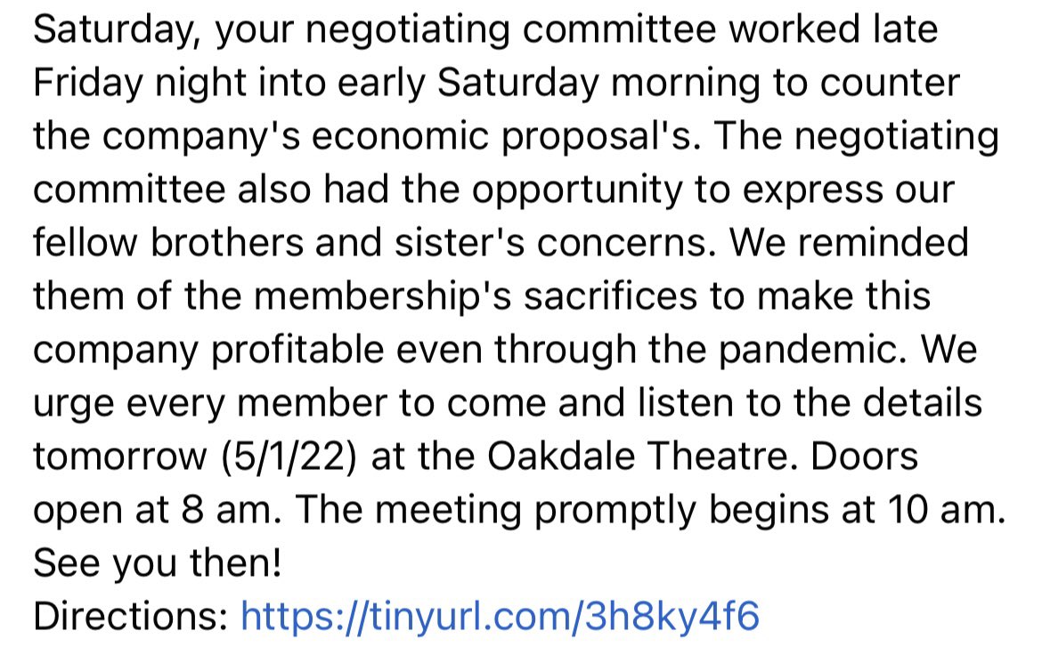 Negotiations Update #contract2022 #machinistsunion #fightingmachinists  tinyurl.com/3h8ky4f6