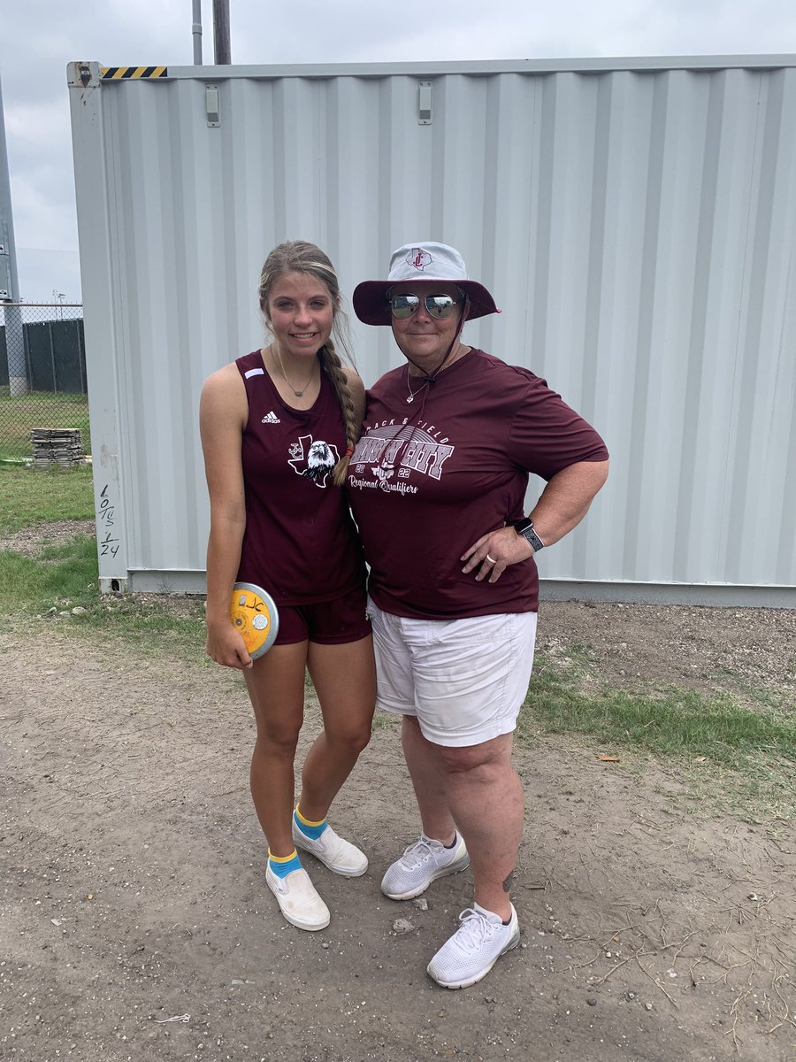 Brylinn Scott finishes 8th in discus at the Regional meet with a throw of 101’3”. Not her best, but a great finish for a sophomore at her first Regional meet. Way to go Brylinn!! #proudcoach ❤️🦅 <a href="/nelson_kortis/">Nelson Kortis</a> <a href="/hwils444/">Heather</a> <a href="/JohnsonCityISD/">Johnson City</a> <a href="/JCABC2019/">Johnson City Athletic Boosters</a> <a href="/jcrecord/">J.C. Record Courier</a>