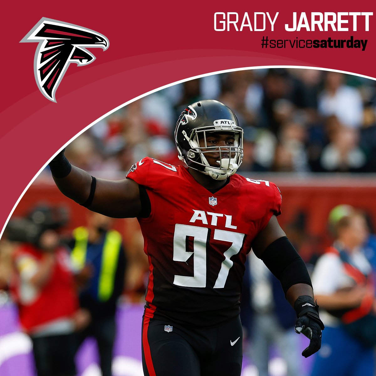 TroyVincentSr's tweet photo. .@AtlantaFalcons DL @GradyJarrett hosted the team's Rally on the Runway event featuring children battling cancer. The event raised $700K for @RallyFoundation to help fight pediatric cancer.

https://t.co/Na3hyUFvzN | #ServiceSaturday https://t.co/PmeuSDHyOR