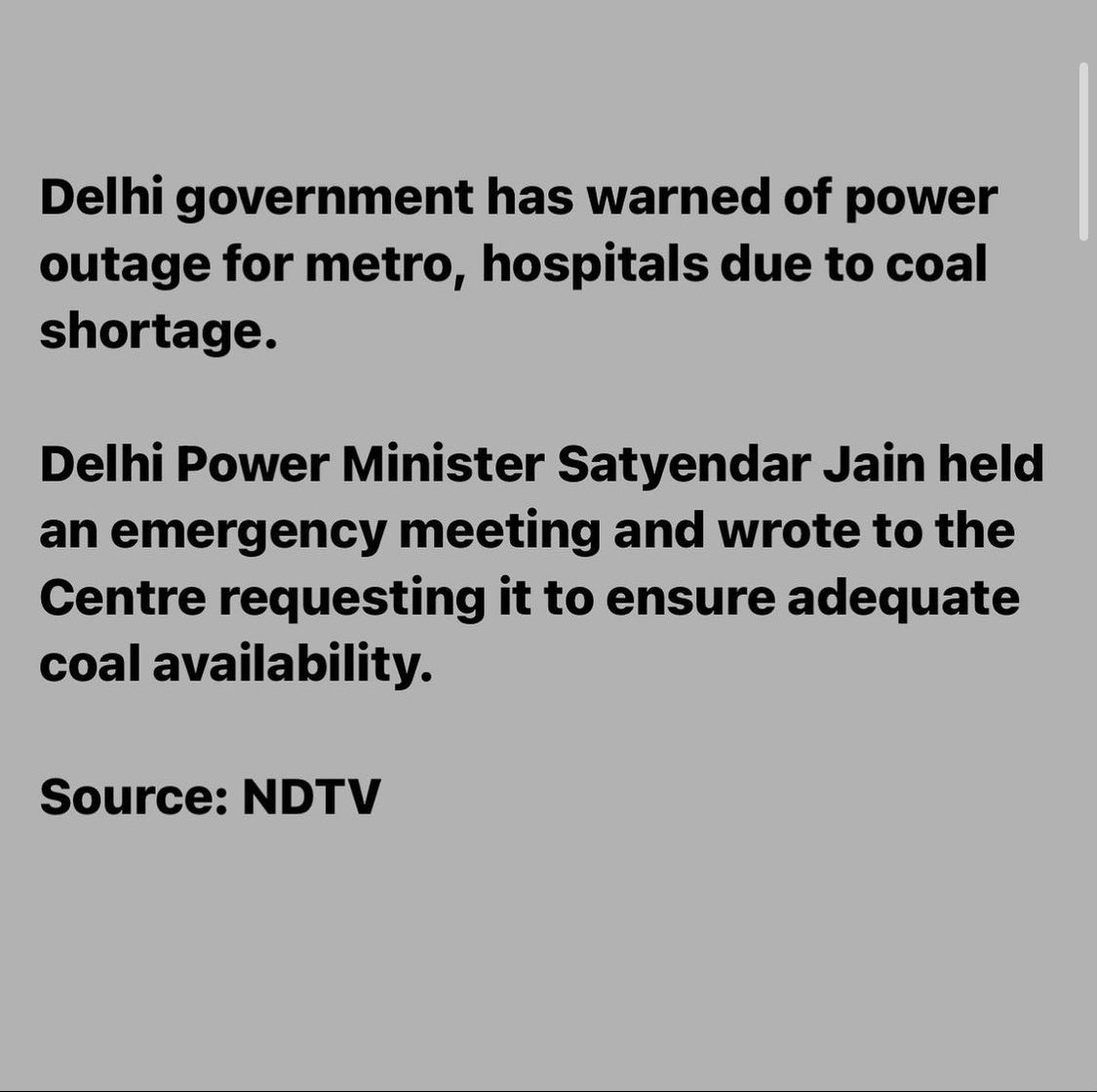 arorariya19's tweet photo. This is how the Delhi Govt is handling coal shortage. @fayedsouza’s news update from yesterday, @SatyendarJain do we need street lights when it’s not dark? What’s your plan? 
#PowerCrisis #CoalShortage #DelhiGovernment #Citylights https://t.co/3cnn6m7IDN