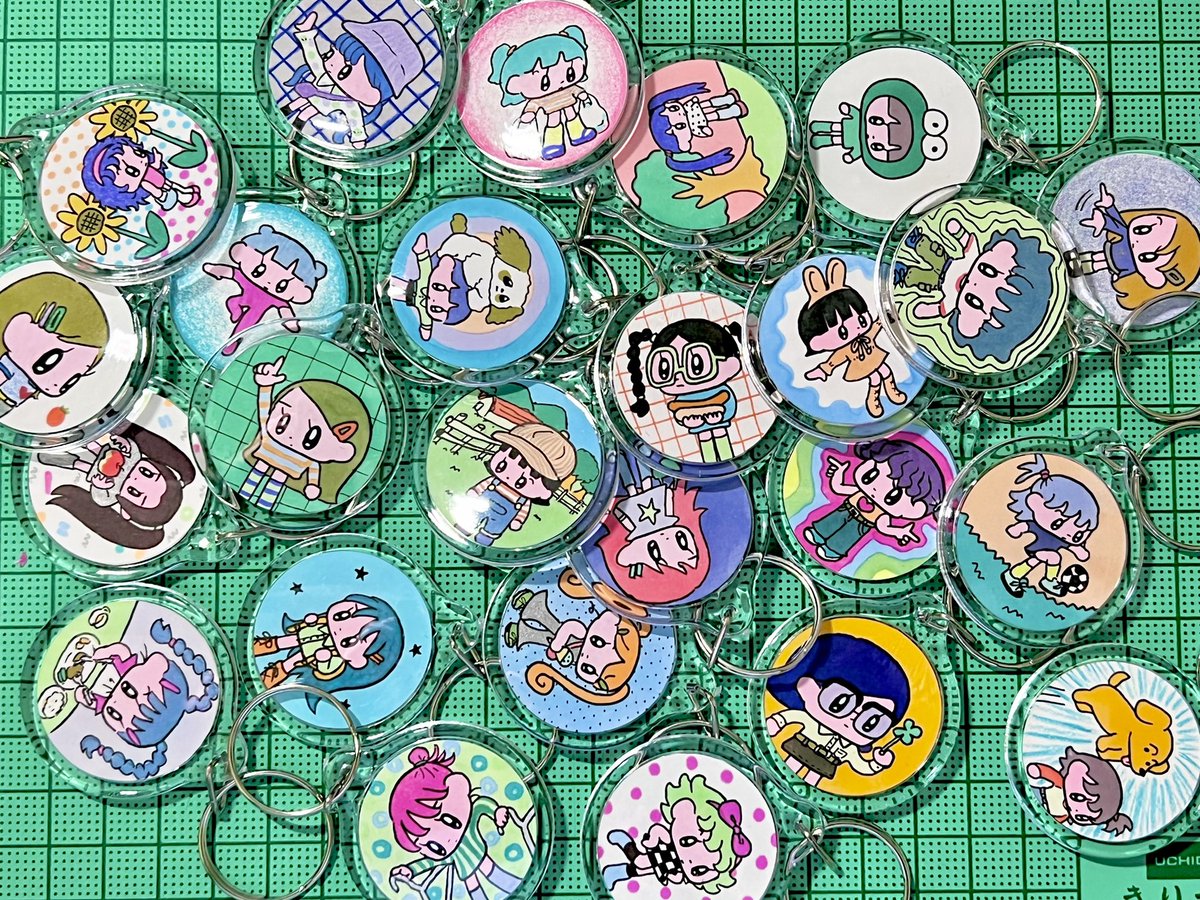みちくさにて販売する原画キーホルダー🟢たくさん用意しました