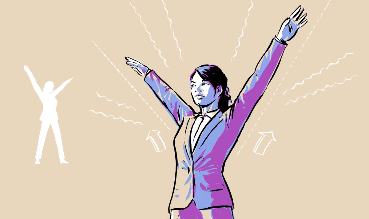 Strike a Power PoseA "power pose" is a stance that embodies a feeling of power—standing tall, arms spread and raised.There is (contested) science that suggests it actually creates confidence.Before your next speech, try it: stand tall, arms spread—feel that power.