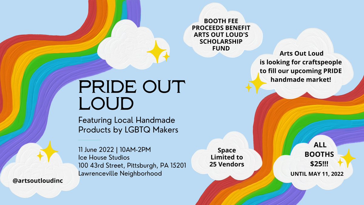 ArtsOutLoudInc's tweet photo. We're so excited about our Pride Out Loud event! Hope to see some of our local followers there!
#Pride #LGBTQ #Pittsburgh #Nonprofit https://t.co/uI29MM4B3y