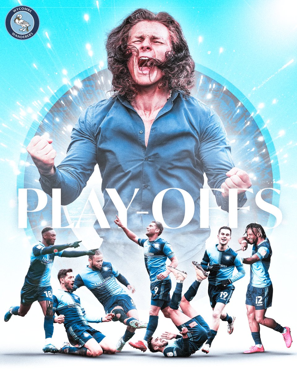 wwfcofficial's tweet photo. PLAY-OFFS ACHIEVED!

#Chairboys will face #MKDons over two legs in the League 1 Play-Off Semi-Final.

Adams Park: 5th May, 7.45pm
StadiumMK: 8th May, 6.30pm https://t.co/O0H8JEU5f2