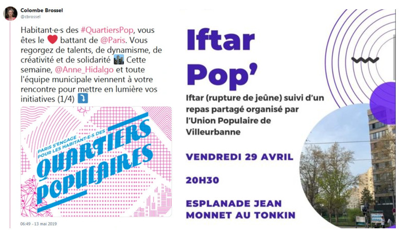 Après les «Quartiers pop’» dont <a href="/cbrossel/">Colombe Brossel</a> ne s’est jamais relevée, l’«Iftar pop’» dont <a href="/FranceInsoumise/">La France insoumise</a> ne se relève déjà pas <a href="/Paris/">Paris</a> @Villeurbanne <a href="/PolitiqueQPV/">Politique De La Ville</a>   cavegouttedor.wordpress.com/2022/04/30/sem…
