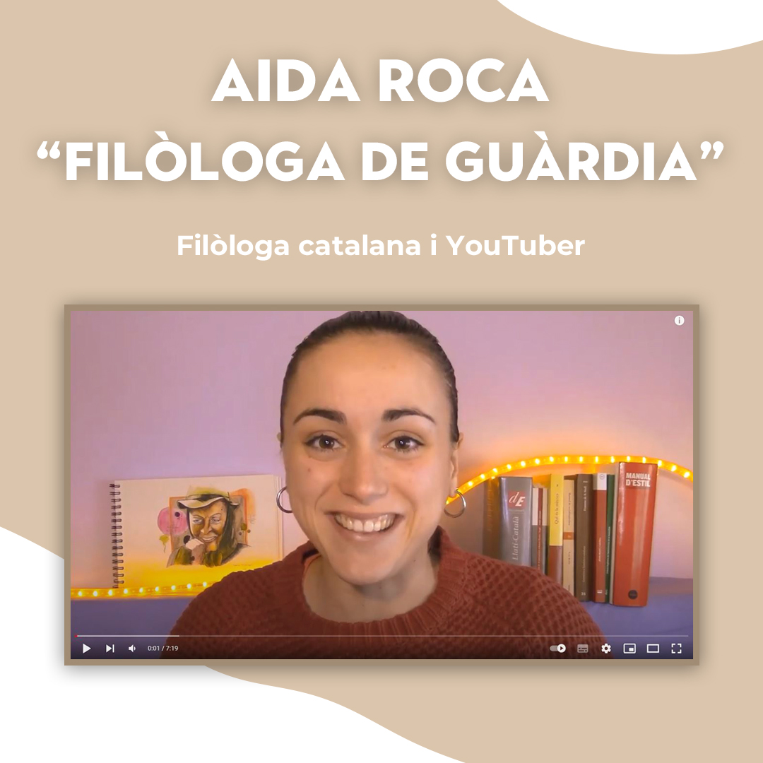 femlescat's tweet photo. L’Aida Roca, més coneguda a YouTube i Instagram com a “Filòloga de Guàrdia” (@filologa_de_g ), és una youtuber de divulgació sobre el català. #Femles #literatura https://t.co/tm9RqHDiAn