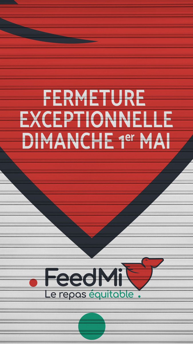 feedmifrance's tweet photo. Nous serons fermés dimanche 01 mai, nos livreurs salariés #pélicans seront de repos pour profiter de ce jour férié en famille ou entre amis.
#feedmi #01Mai #lillefrance https://t.co/HEoHg4CQBz