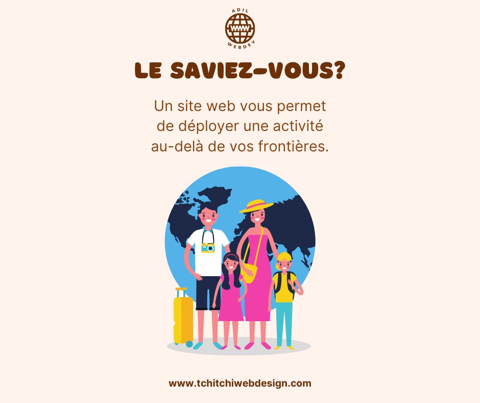 AdilWebdev's tweet image. Le saviez-vous? 💡

Un site web vous permet de déployer une activité au-delà de vos frontières.

#siteweb #siteinternet #wordpressdevelopper #developpeurwordpress #webdesigner #designerweb #wordpress #freelance #freelancer #freelancing