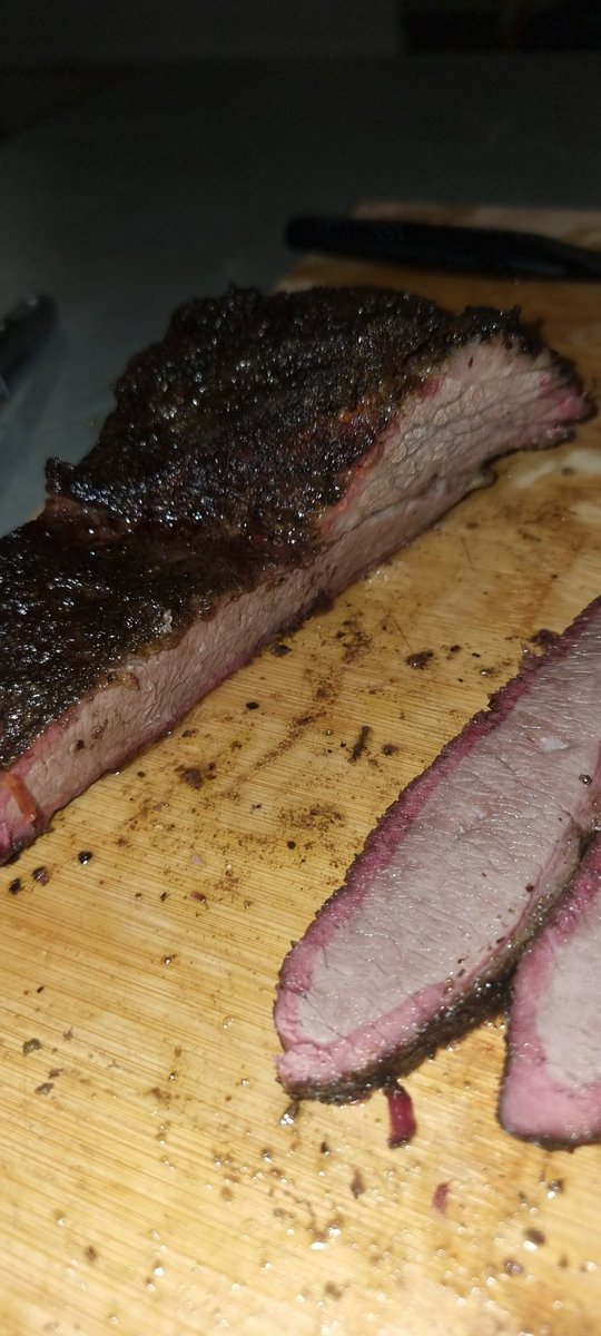 Billytees420's tweet photo. For our first attempt at brisket I think we did pretty good! 12.5 hours smoked on the #traegar HEAVEN! https://t.co/3EwsVsWu7l