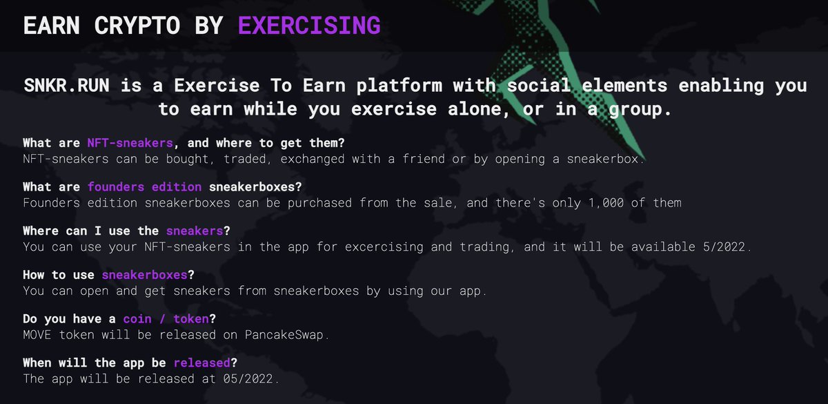 Added a section to answer the most frequent questions we have received!

Grab your founders edition sneakerbox while they last at snkr.run #BSCGems #BSCGem #BSC