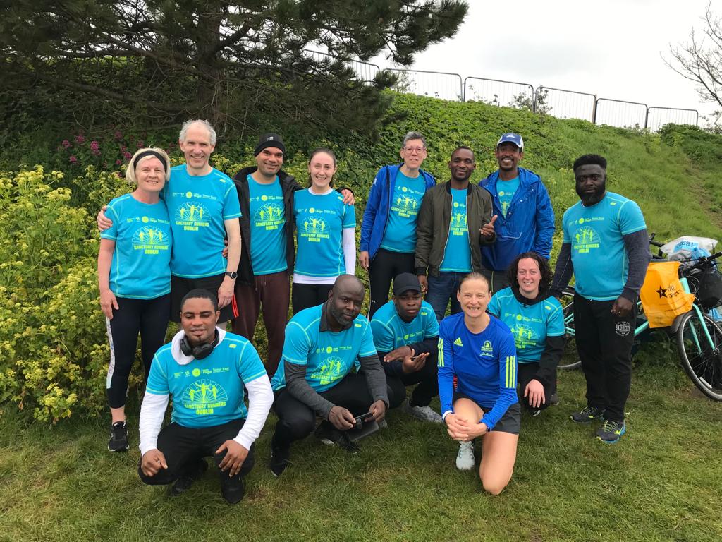 SanctuaryRunDub's tweet photo. This lovely crowd braved the rain and cold at @poolbegparkrun this morning 😀 https://t.co/uZ0SSFjHWT