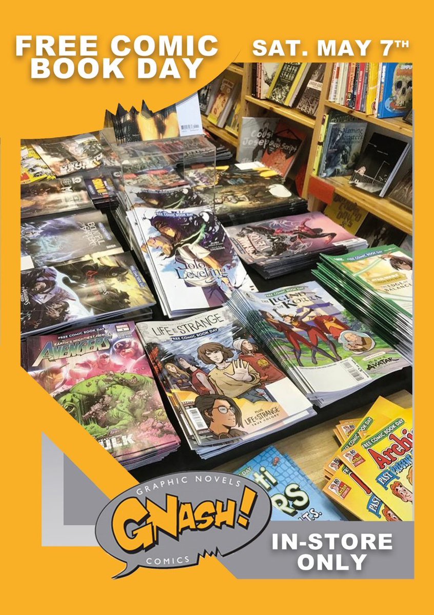 Next Saturday 7 May is #FCBD free yep free comics to give away. Plus at Gnash we are giving 15% discount on all purchases made on the day. So come & support us or your local comic shop support enjoy @Freecomicbook @IndieBookshopUK @AroundAshburton @NewLionBrewery @SoundartRadio