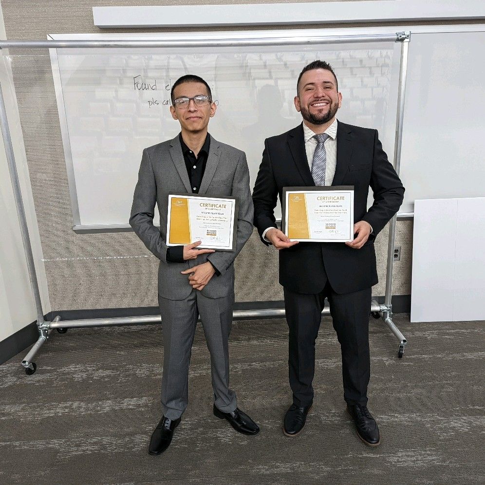 SHPE_PNW's tweet photo. Our SHPE President Juan Alvarado and Treasurer Jason Centeno got 2nd place out of 22 Senior Design teams for their project/poster presentations.
Project: Data Acquisition for Machine Fault Detection using Machine Learning Algorithms
@PNWEngine  @SHPE 
 #engineering #school https://t.co/l2kCa6FY1v