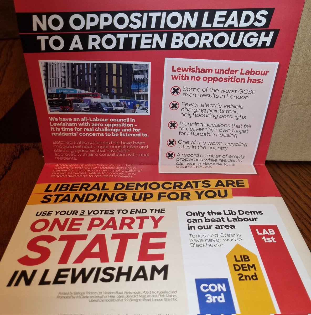 MainesChris's tweet photo. The penny is dropping among many #Lewisham residents. A Mayor who isn't held to account and a Council that doesn't challenge fails to deliver value for money or decent services for local residents.
#EndTheOnePartyState
#Labourarecomplacent
#Maines4Mayor
#VoteLibDem https://t.co/iDLfcsEMx2